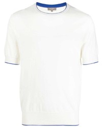 weißes T-Shirt mit einem Rundhalsausschnitt von N.Peal
