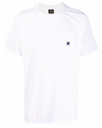 weißes T-Shirt mit einem Rundhalsausschnitt von Needles