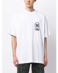 weißes T-Shirt mit einem Rundhalsausschnitt von Vetements