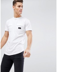 weißes T-Shirt mit einem Rundhalsausschnitt von Nicce London