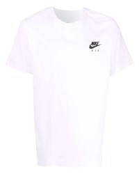 weißes T-Shirt mit einem Rundhalsausschnitt von Nike