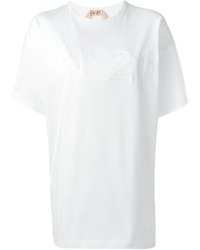 weißes T-Shirt mit einem Rundhalsausschnitt von No.21