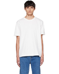 weißes T-Shirt mit einem Rundhalsausschnitt von Nudie Jeans