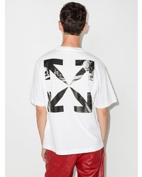 weißes T-Shirt mit einem Rundhalsausschnitt von Off-White