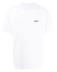 weißes T-Shirt mit einem Rundhalsausschnitt von Off Duty