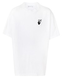 weißes T-Shirt mit einem Rundhalsausschnitt von Off-White