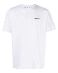 weißes T-Shirt mit einem Rundhalsausschnitt von Off-White