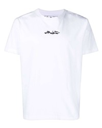 weißes T-Shirt mit einem Rundhalsausschnitt von Off-White