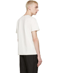 weißes T-Shirt mit einem Rundhalsausschnitt von Yang Li