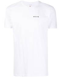 weißes T-Shirt mit einem Rundhalsausschnitt von OKLYN