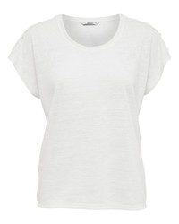 weißes T-Shirt mit einem Rundhalsausschnitt von Only