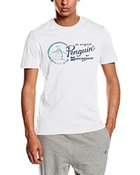 weißes T-Shirt mit einem Rundhalsausschnitt von Original Penguin