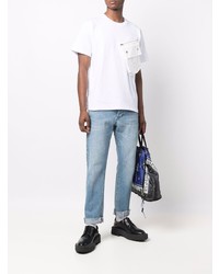 weißes T-Shirt mit einem Rundhalsausschnitt von Sacai