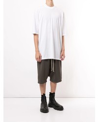 weißes T-Shirt mit einem Rundhalsausschnitt von Rick Owens DRKSHDW