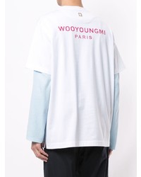 weißes T-Shirt mit einem Rundhalsausschnitt von Wooyoungmi