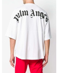 weißes T-Shirt mit einem Rundhalsausschnitt von Palm Angels