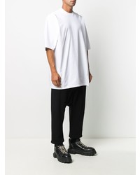 weißes T-Shirt mit einem Rundhalsausschnitt von Rick Owens DRKSHDW