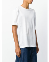 weißes T-Shirt mit einem Rundhalsausschnitt von E. Tautz