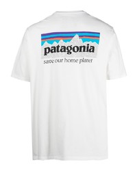 weißes T-Shirt mit einem Rundhalsausschnitt von Patagonia