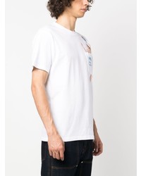 weißes T-Shirt mit einem Rundhalsausschnitt von MC2 Saint Barth