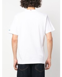 weißes T-Shirt mit einem Rundhalsausschnitt von MC2 Saint Barth