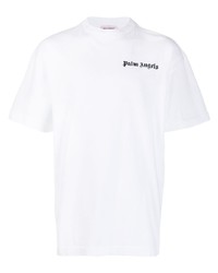 weißes T-Shirt mit einem Rundhalsausschnitt von Palm Angels