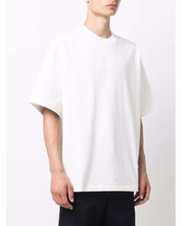 weißes T-Shirt mit einem Rundhalsausschnitt von Jil Sander