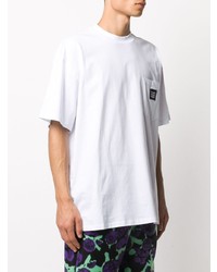 weißes T-Shirt mit einem Rundhalsausschnitt von MSGM