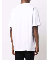 weißes T-Shirt mit einem Rundhalsausschnitt von MSGM