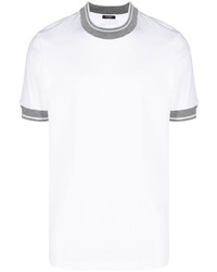 weißes T-Shirt mit einem Rundhalsausschnitt von Peserico
