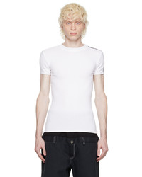 weißes T-Shirt mit einem Rundhalsausschnitt von Peter Do