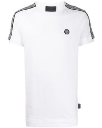 weißes T-Shirt mit einem Rundhalsausschnitt von Philipp Plein