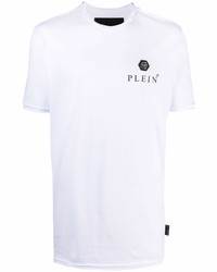 weißes T-Shirt mit einem Rundhalsausschnitt von Philipp Plein