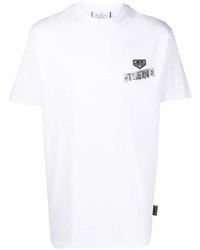 weißes T-Shirt mit einem Rundhalsausschnitt von Philipp Plein