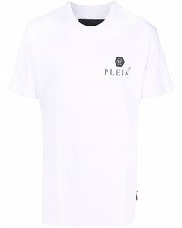 weißes T-Shirt mit einem Rundhalsausschnitt von Philipp Plein