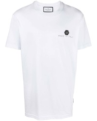 weißes T-Shirt mit einem Rundhalsausschnitt von Philipp Plein