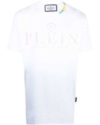 weißes T-Shirt mit einem Rundhalsausschnitt von Philipp Plein