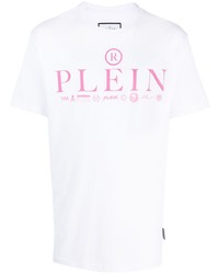 weißes T-Shirt mit einem Rundhalsausschnitt von Philipp Plein