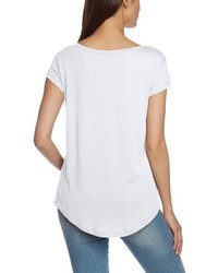 weißes T-Shirt mit einem Rundhalsausschnitt von Pieces