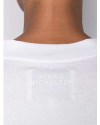 weißes T-Shirt mit einem Rundhalsausschnitt von Studio Nicholson