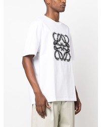 weißes T-Shirt mit einem Rundhalsausschnitt von Loewe