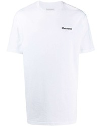 weißes T-Shirt mit einem Rundhalsausschnitt von Pleasures