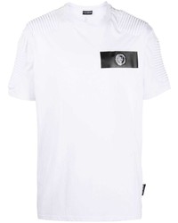 weißes T-Shirt mit einem Rundhalsausschnitt von Plein Sport