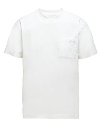 weißes T-Shirt mit einem Rundhalsausschnitt von Prada