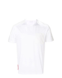 weißes T-Shirt mit einem Rundhalsausschnitt von Prada