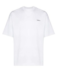 weißes T-Shirt mit einem Rundhalsausschnitt von Prevu
