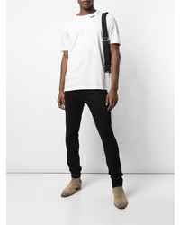 weißes T-Shirt mit einem Rundhalsausschnitt von Saint Laurent