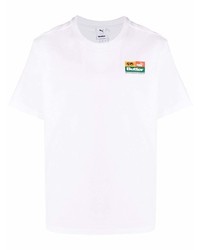 weißes T-Shirt mit einem Rundhalsausschnitt von Puma