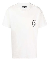 weißes T-Shirt mit einem Rundhalsausschnitt von purple brand