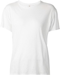 weißes T-Shirt mit einem Rundhalsausschnitt von R 13